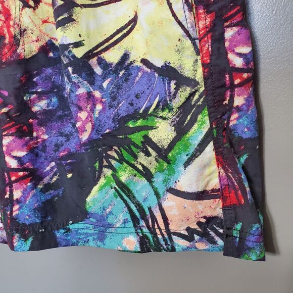 Urban Outfitters Men's Swim Trunks Size Medium Multicolor Abstract Graffiti - Picture 2 of 11